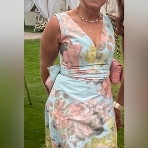 Lela Rose V neck Bow detail dress. Worn only once.